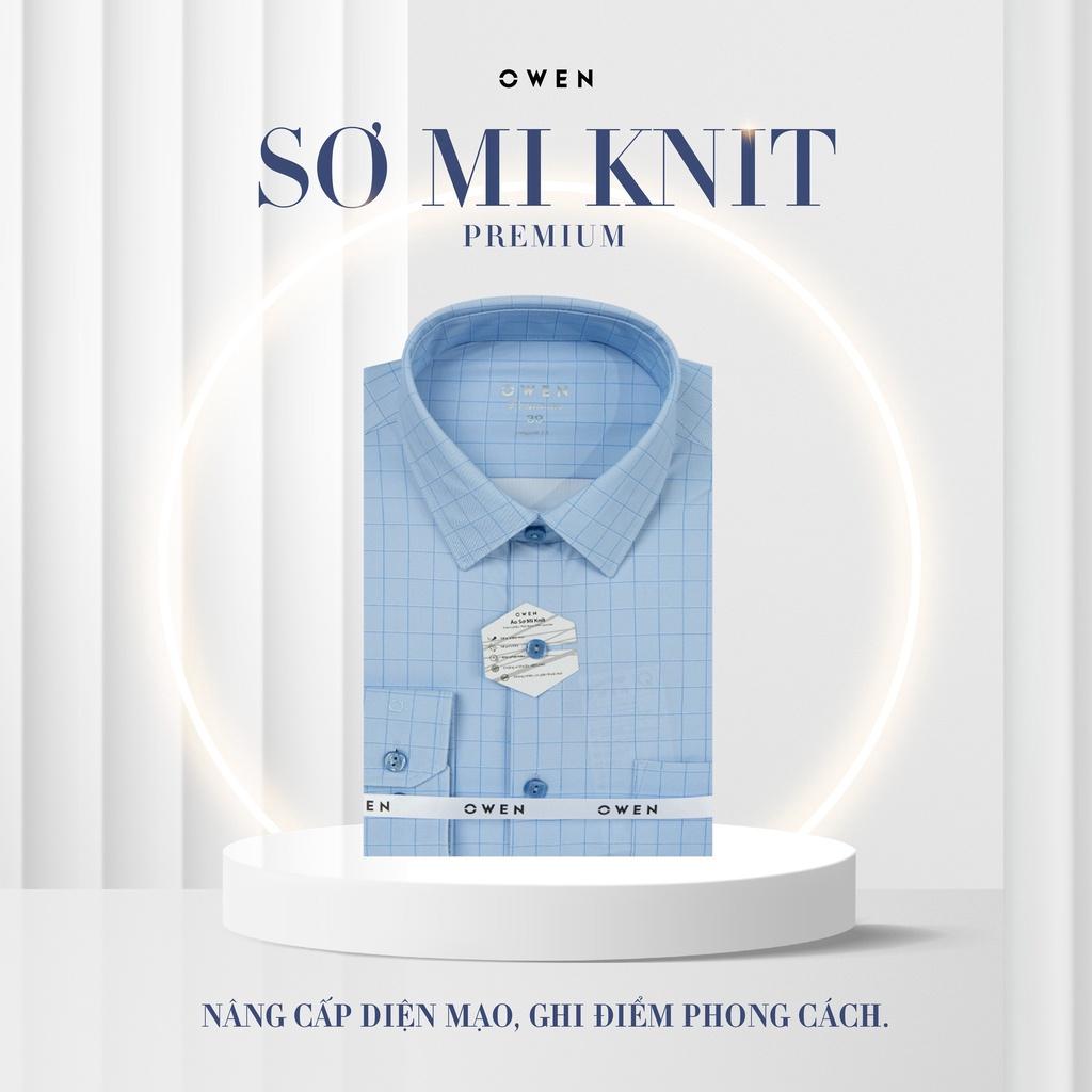 Áo sơ mi nam Owen dài tay dáng Regular sợi KNIT cao cấp chống nhăn Mã AR221041DT