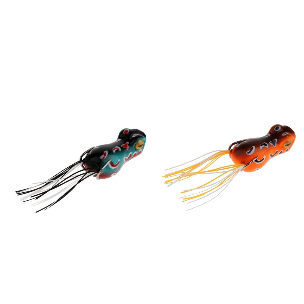 2xTopwater Frog Fishing Lure Crankbaits Saltwater Freshwater Baits And Hooks