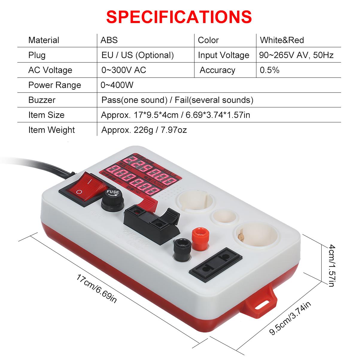 LED Power Tester Lamp Tester Box Test Clamp Electric Power Meter for Bulb Lighting Lamp Lantern Electric Parameter