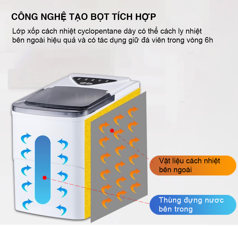 (Hàng Chính Hãng) Máy làm đá viên tự động Kaisa Villa JD-8076/ Máy làm đá nhỏ trong nhà