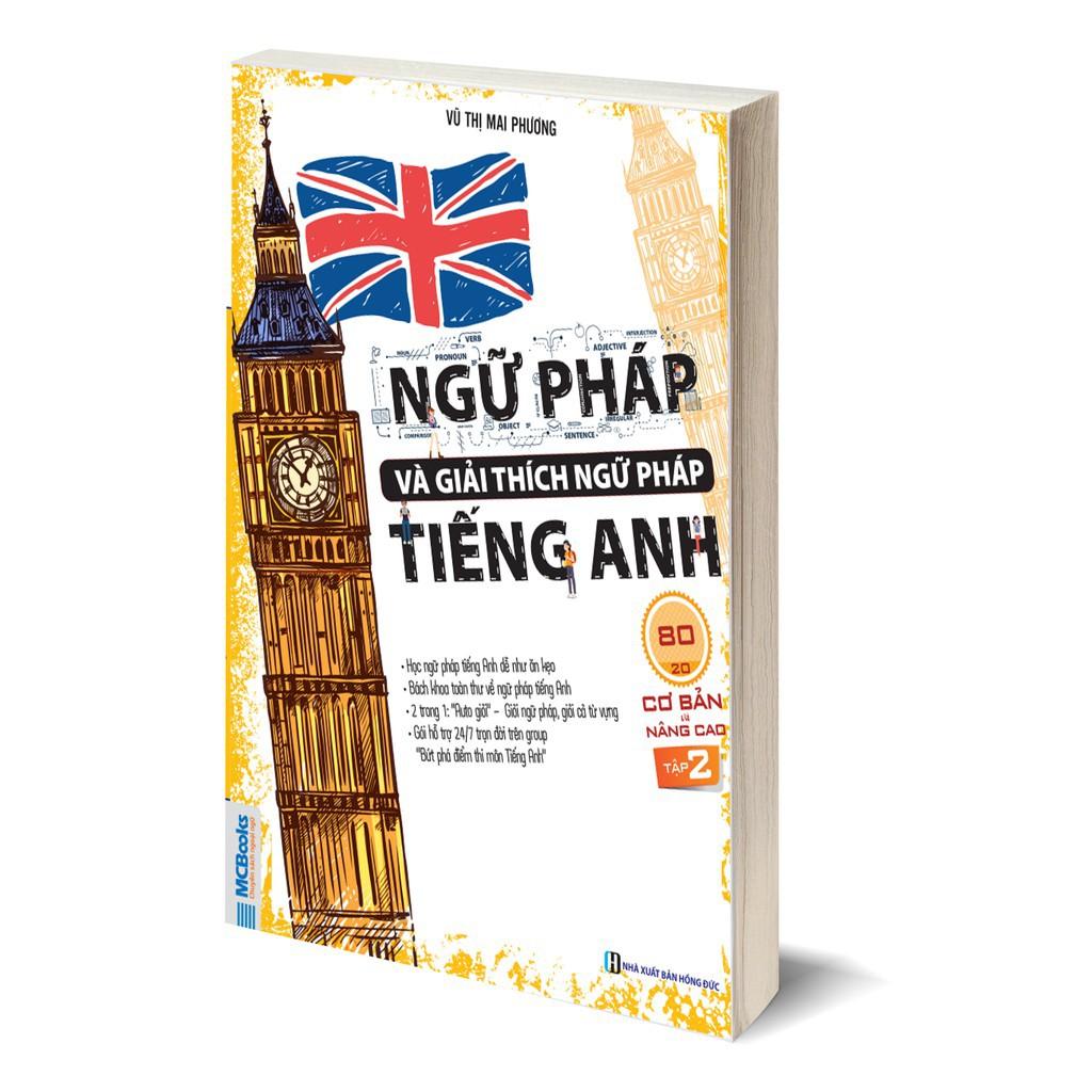 Combo Ngữ Pháp và Giải Thích Ngữ Pháp Tiếng Anh Cơ Bản và Nâng Cao 80/20 Tập 1 2 ( tặng sổ tay +bookmark ngẫu nhiên)