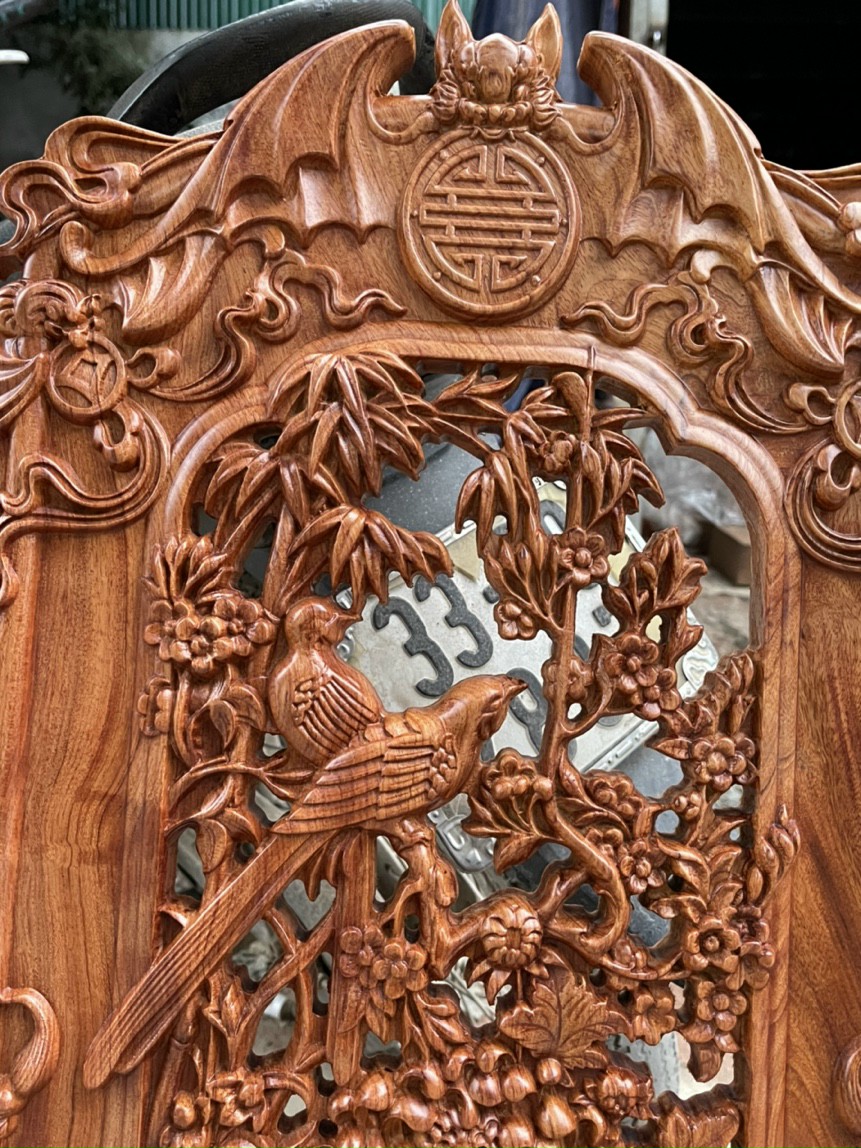 Đốc lịch treo từng bằng gỗ hương đá kt cao 37×77×3cm