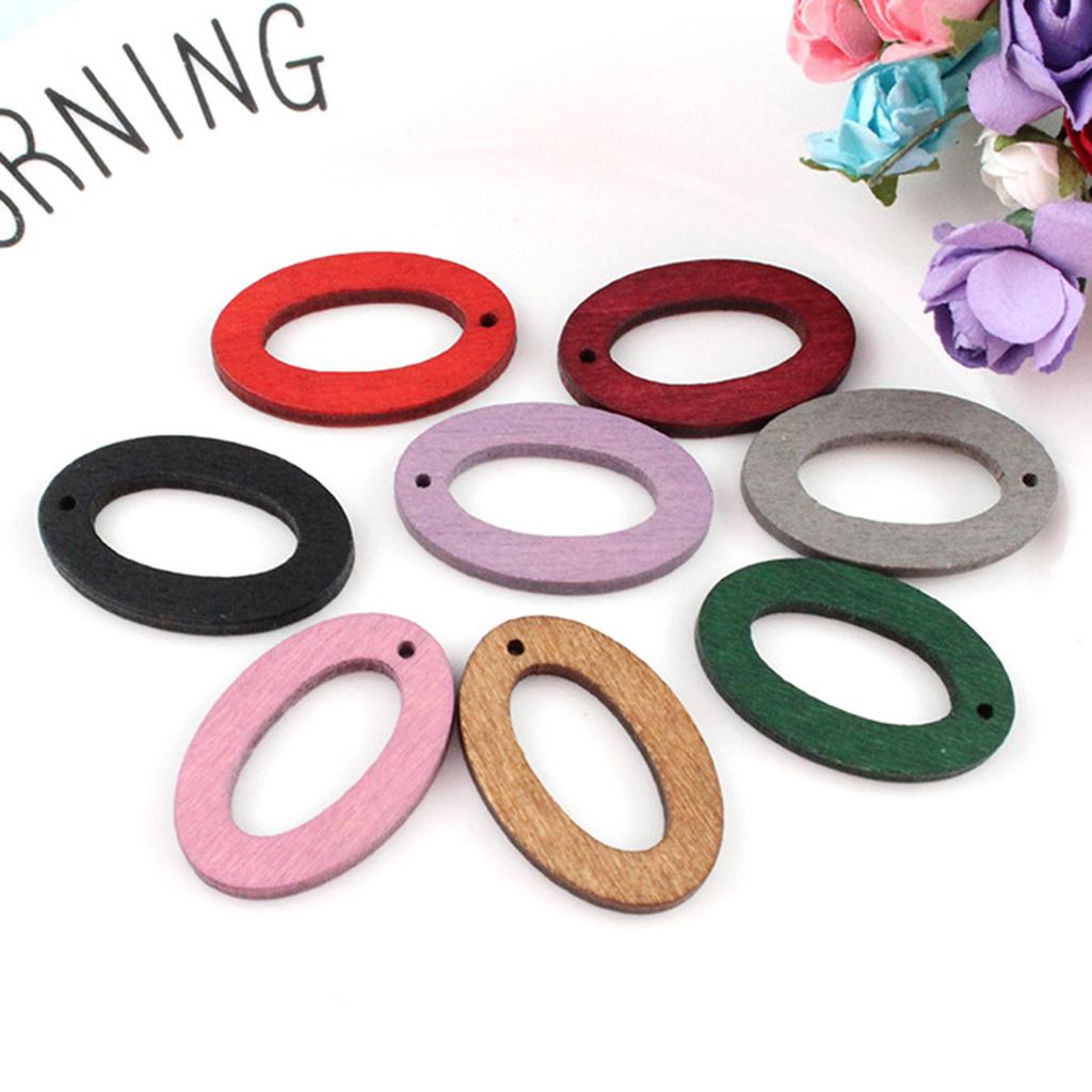 20 Pieces Oval Wooden Earrings Pendants DIY Jewelry Making Charms