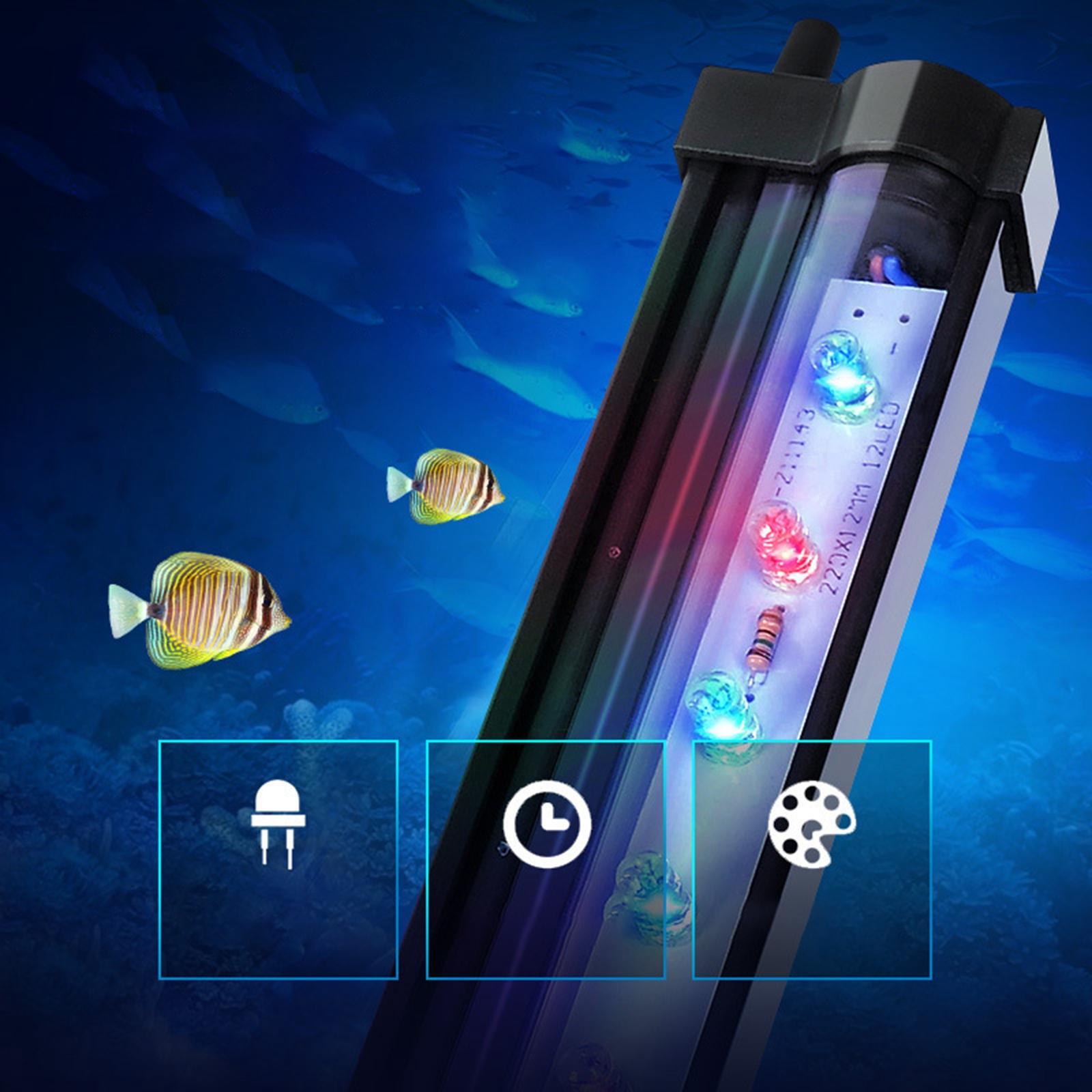 LED Aquarium Light Fish Tank Lamp Submersible Underwater Light Waterproof