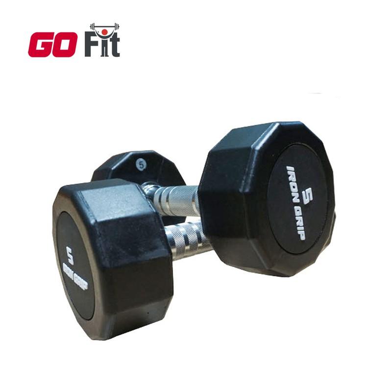 Tạ tay cao su Iron Grip 2,5 KG , 5 KG tạ tay lõi gang đặc cao cấp hỗ trợ tập gym tại nhà