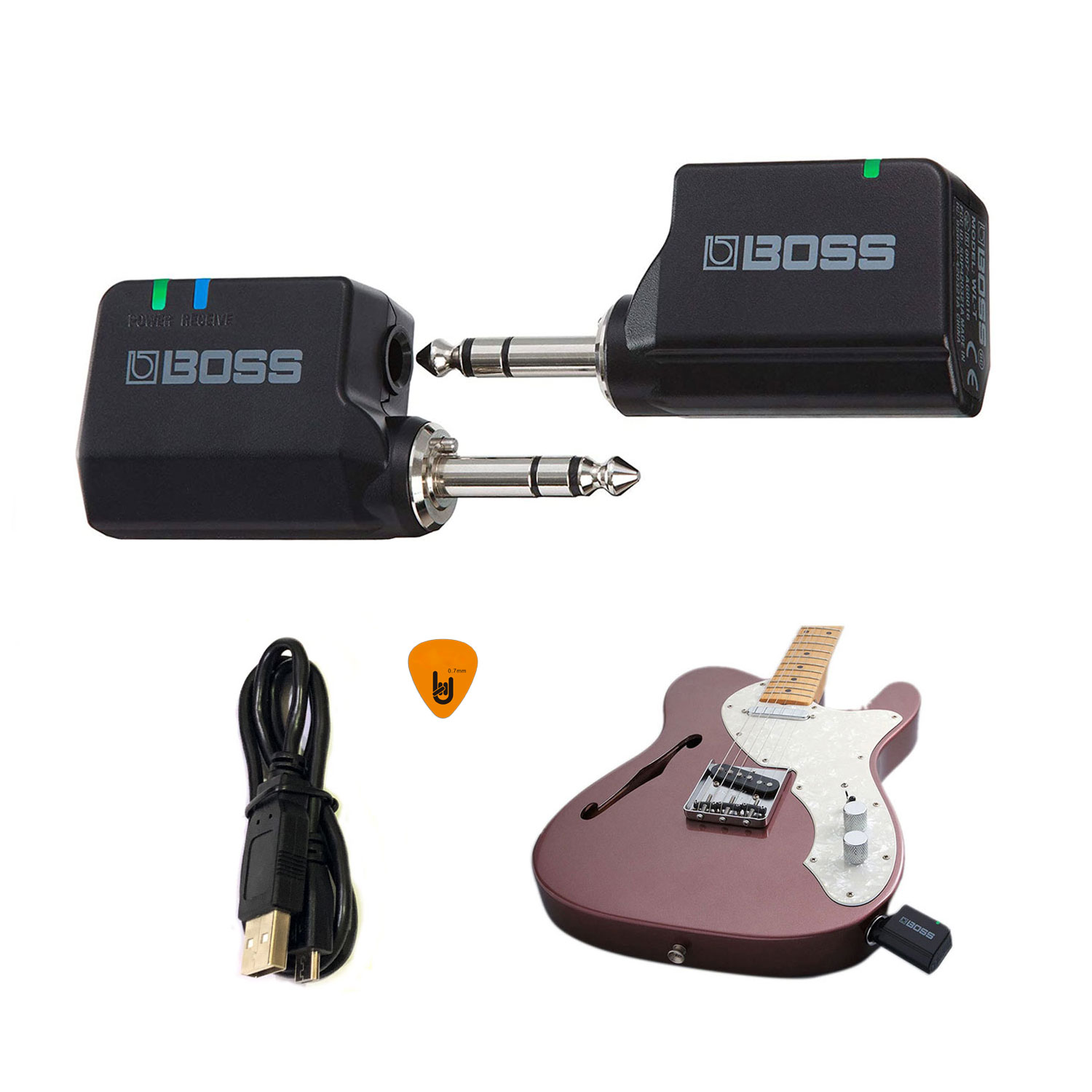 Boss WL-20 Bộ Thu Phát Tín Hiệu Không Dây Wireless System (Pin sạc, Dùng cho Đàn Guitar và mọi loại Nhạc Cụ khác WL20) Hàng Chính Hãng - Kèm Móng Gẩy DreamMaker