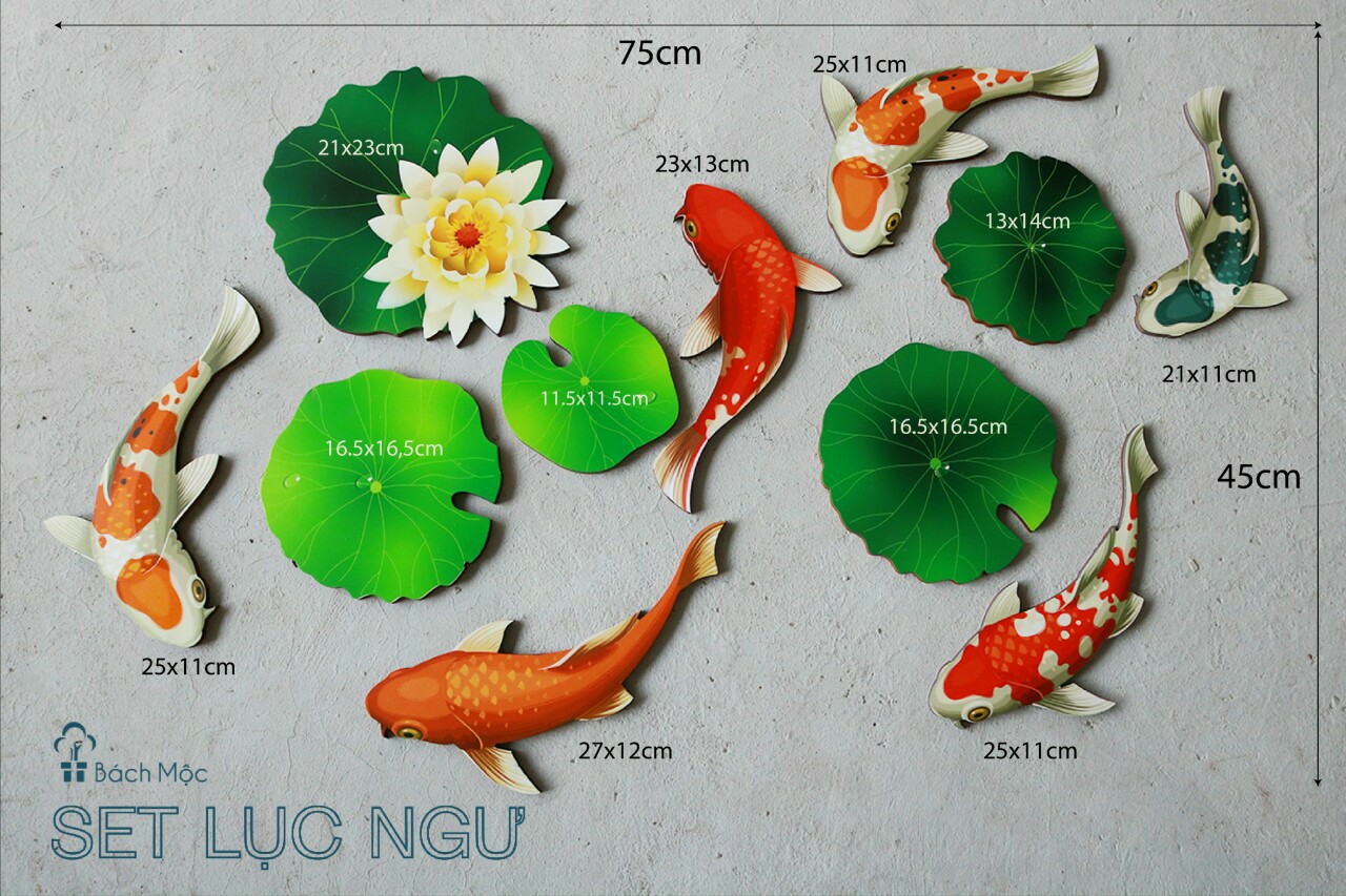 TRANH GỖ DÁN TƯỜNG LỤC NGƯ D10