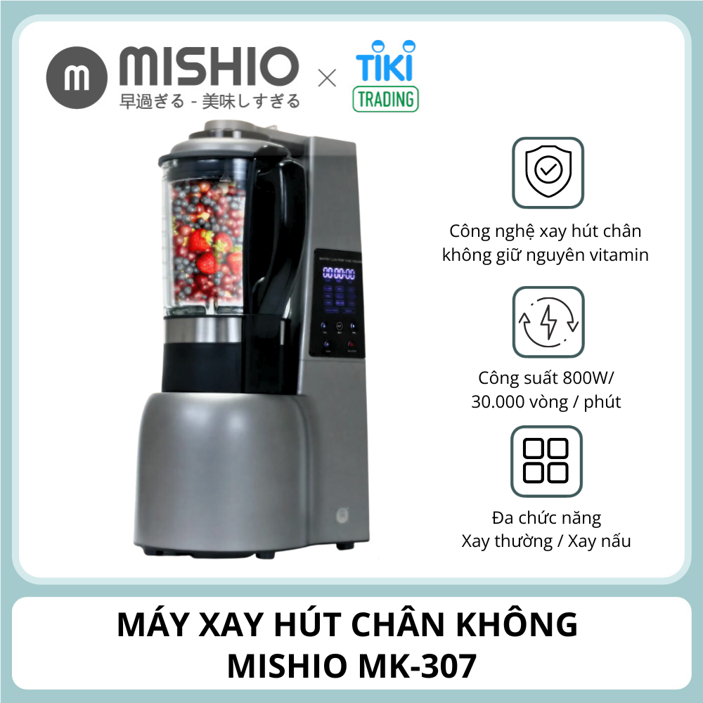 [Nhập CECAMP110KD5 giảm 110K] Máy Xay Nấu Chân Không Đa Năng Mishio MK307 - Hàng Chính Hãng