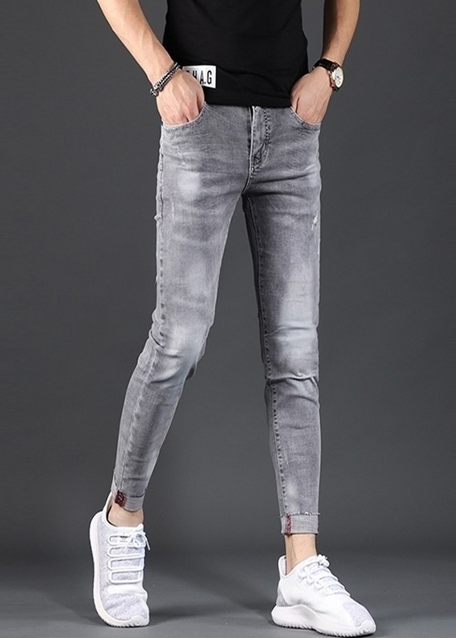 Quần Jeans Nam Dáng Ôm Xám Trơn JEANXAM03