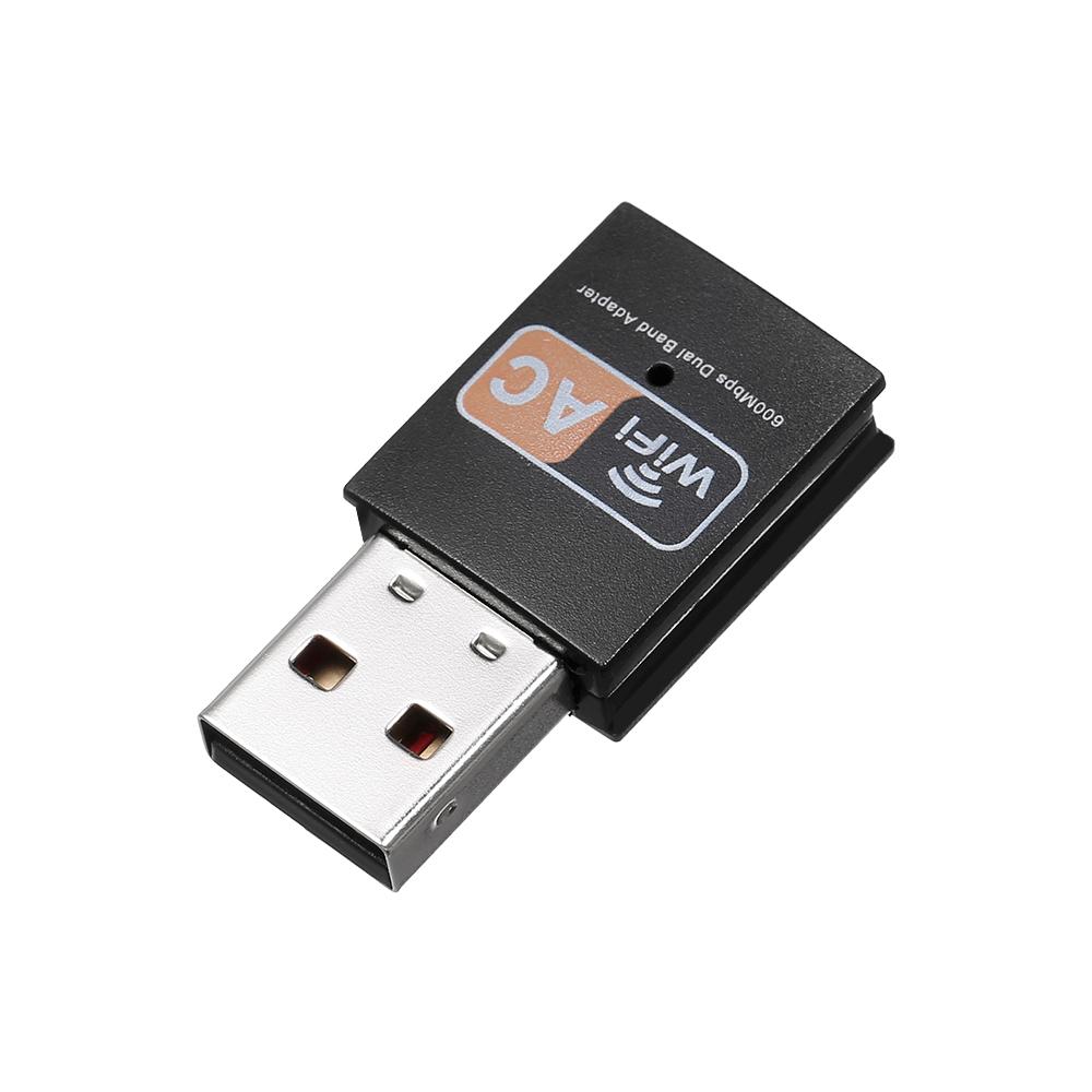 600Mbps USB Wireless Network Card 2.4GHz+5GHz Dual Frequency Band Mini USB WiFi Adapter Wide Compatibility for PC Laptop