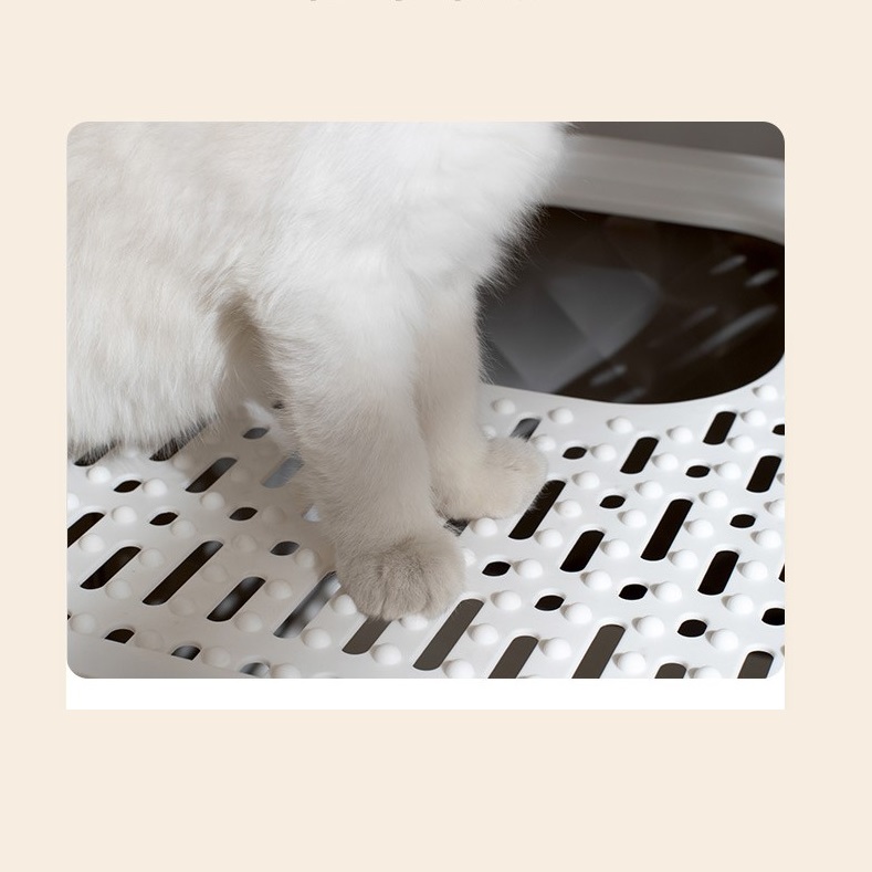 Nhà vệ sinh cho mèo có ngăn kéo khép kín có cửa vào ra riêng chống văng cát