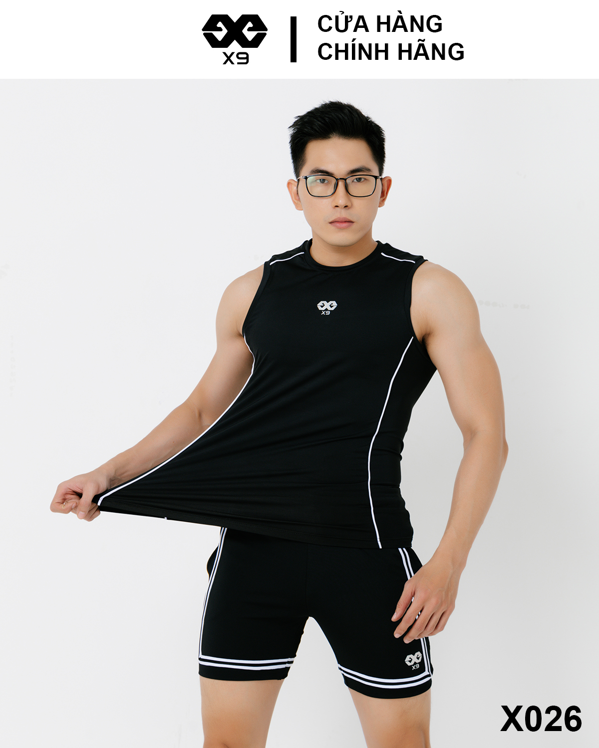 Áo Thun Ba Lỗ Tanktop Nam Phối Sọc Thể Thao Tập Gym Chạy Bộ - X9 Sportswear - X026