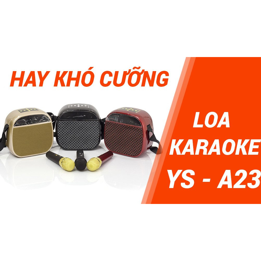 Loa karaoke bluetooth xách tay YS A23 – Được cải tiến từ A20 - Kèm 1 micro không dây - Nghe nhạc, hát karaoke cực hay - Giao màu ngẫu nhiên