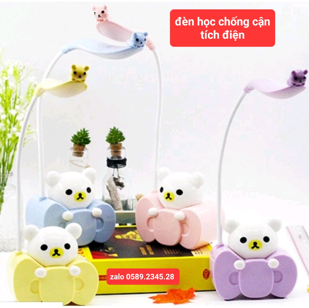 Đèn led chống cận tích điện usb có đèn ngủ hình gấu
