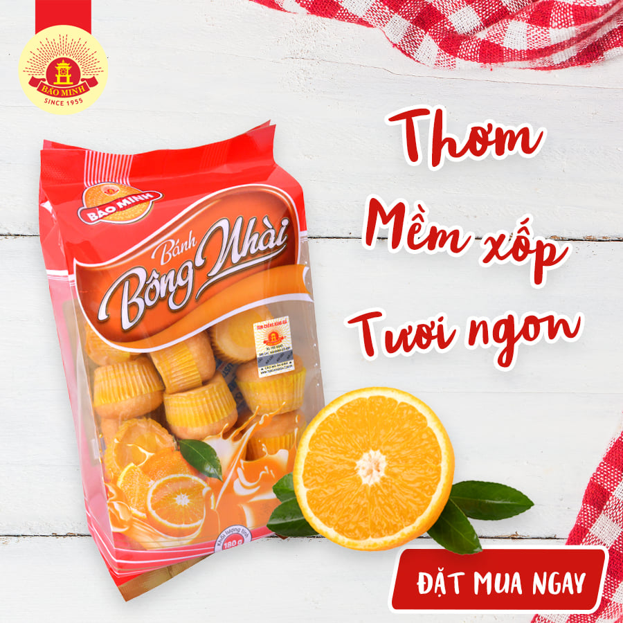 Combo 10 gói Bánh bông nhài vị cam 180gr