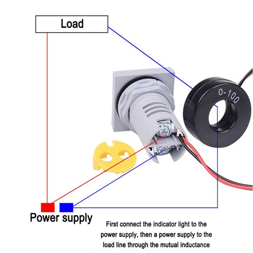 2x LED 3 in 1 Multifunction 60-500V 100A 20-75Hz Voltmeter Amp HZ Gauge