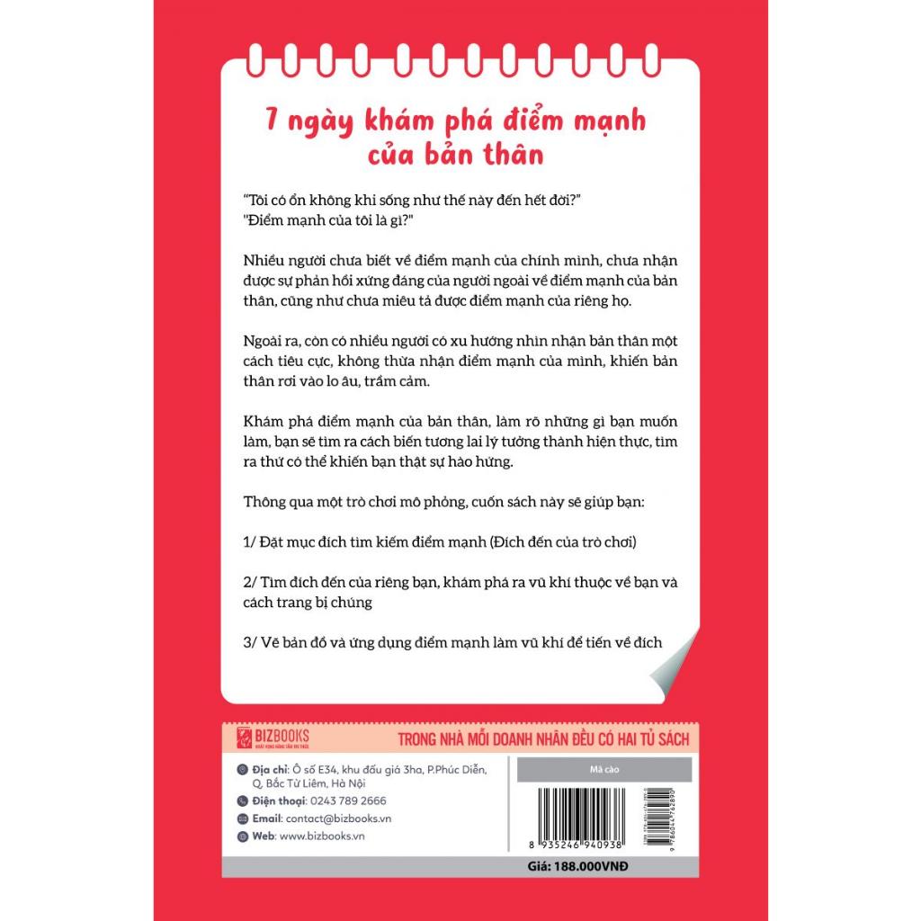 Sách - 7 Ngày Khám Phá Điểm Mạnh Của Bản Thân - Phát Huy Điểm Mạnh Để Có Cuộc Sống Lý Tưởng
