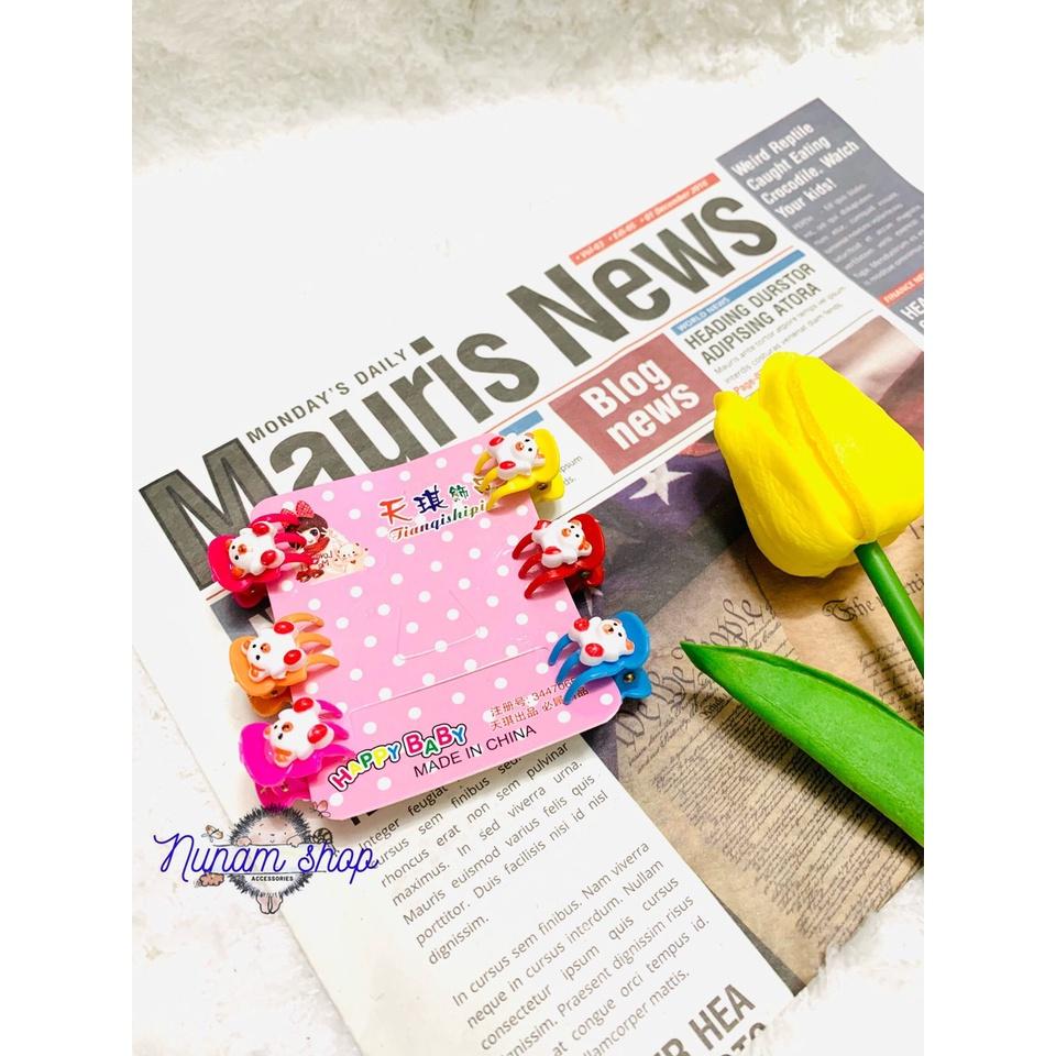 VỈ 6 KẸP CÀNG CUA PHIÊN BẢN NHỎ CUTE GẮN CHARM BẮT MẮT ĐÁNG YÊU CHO BÉ- NUNAM SHOP