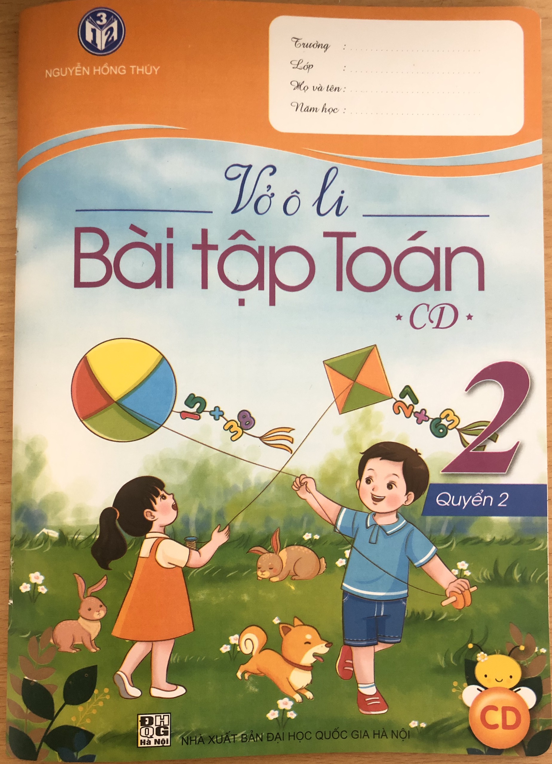 Bộ vở ô li bài tập Toán lớp 2