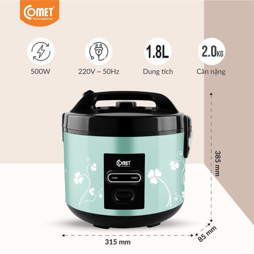 Nồi cơm điện nắp gài 1.8L CM8016 - Hàng chính hãng