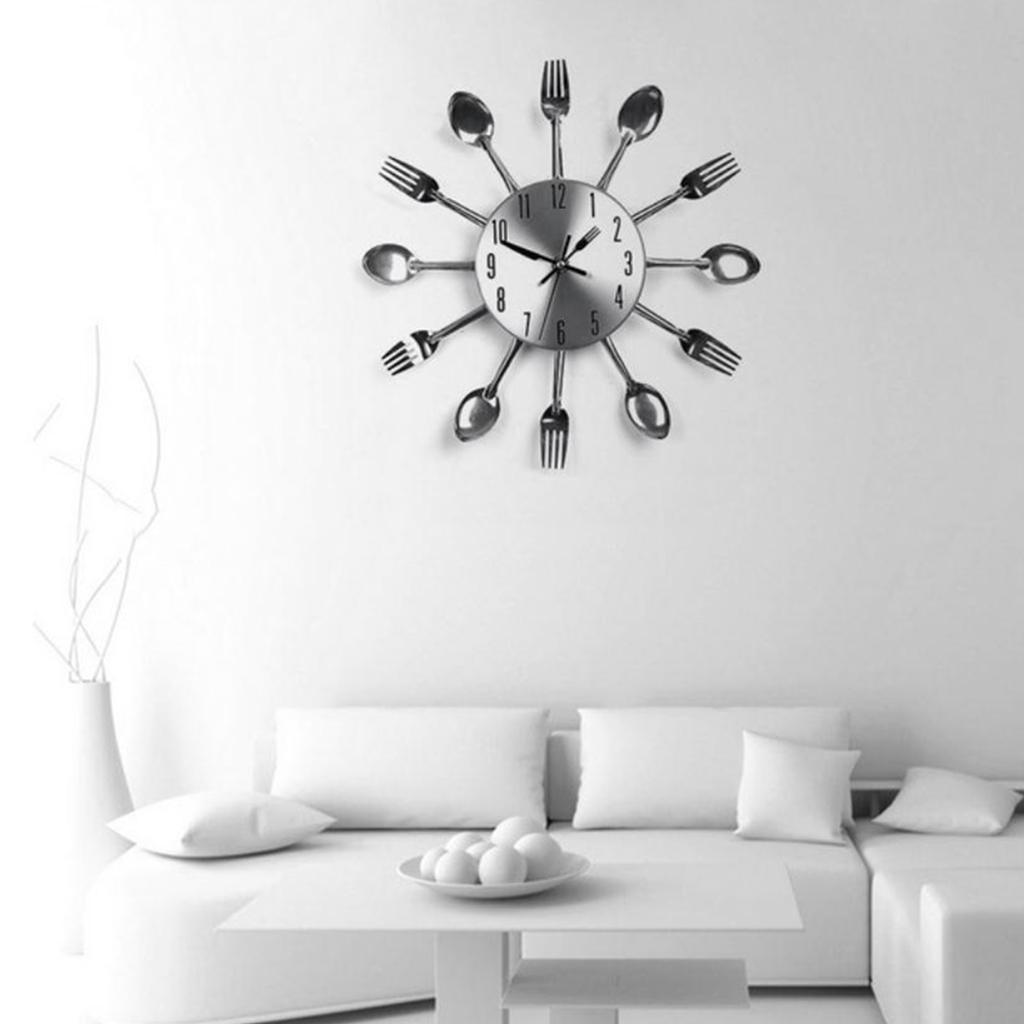 Kitchen Wall Clock Spoon Fork Wall Wall Sticker Room Home Decoration