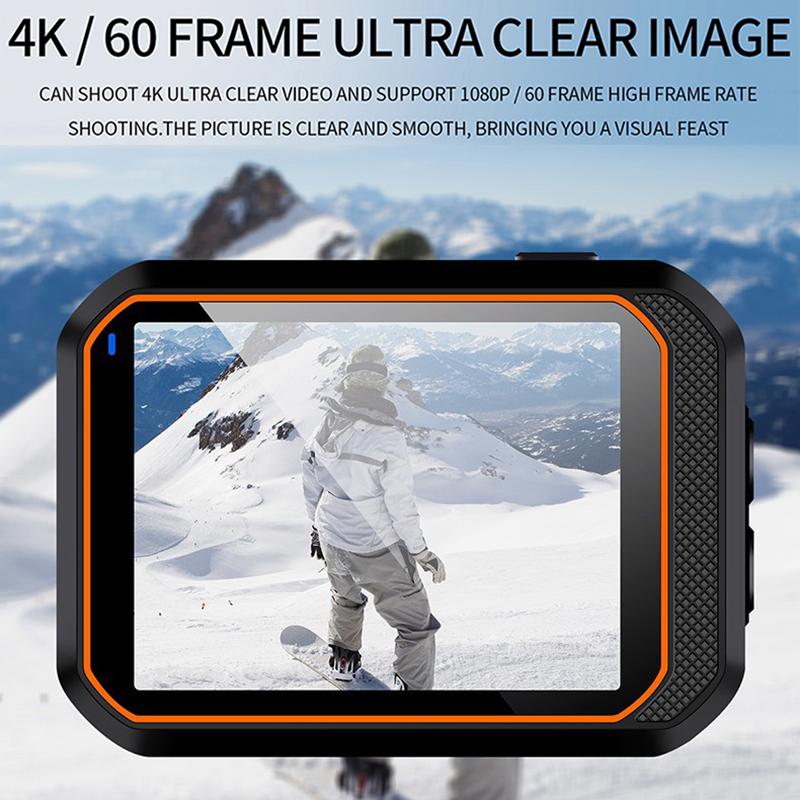 Camera Hành Động Chống Rung WiFi TUZK 4K 60FPS Màn Hình Kép Camera Thể Thao Chống Nước Góc Rộng 170° Có Điều Khiển Từ Xa