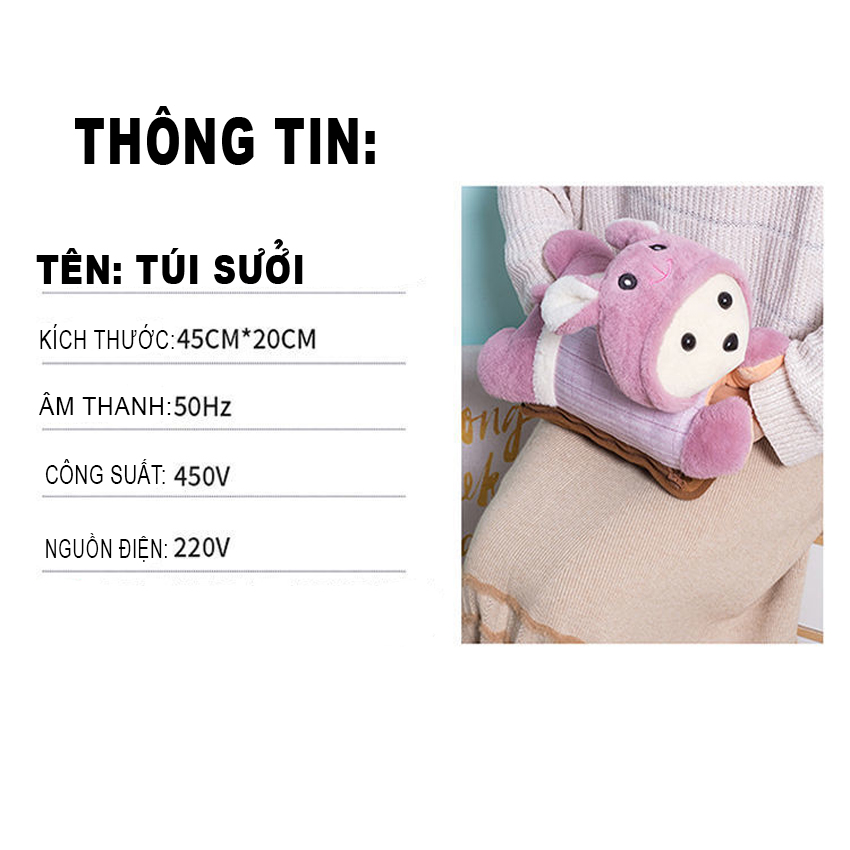 Túi Sưởi Chườm Nóng, Túi Sưởi Mini Hình Thú Cắm Điện, Thiết Kế Nhỏ Gọn, Mẫu Mã Đa Dạng, Làm Ấm Nhanh, Giảm Đau Nhức Hiệu Quả, Thân Thiện, An Toàn Với Người Già Và Trẻ Nhỏ