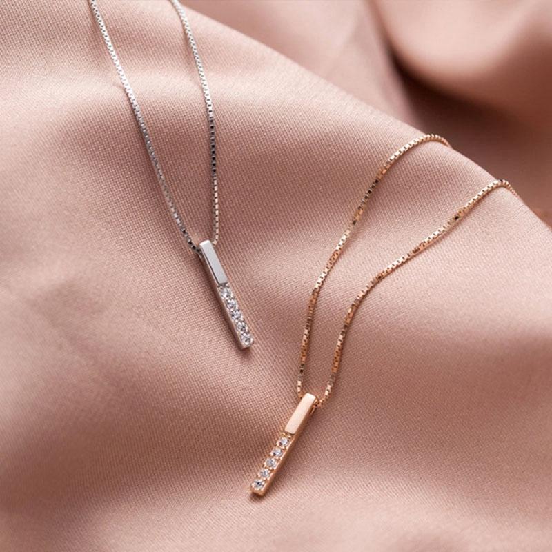 Dây chuyền nữ ATJ9905 , hình dọc đính đá phong cách năng động - ANTA Jewelry