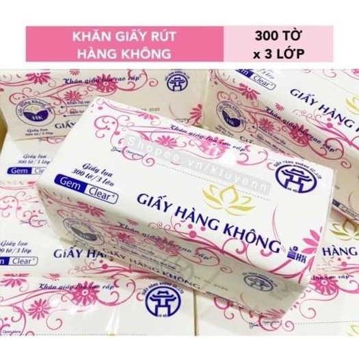 Khăn Giấy Rút Lụa Vietnam - Giấy Ăn Hàng Không Cao Cấp 300 Tờ/3 lớp