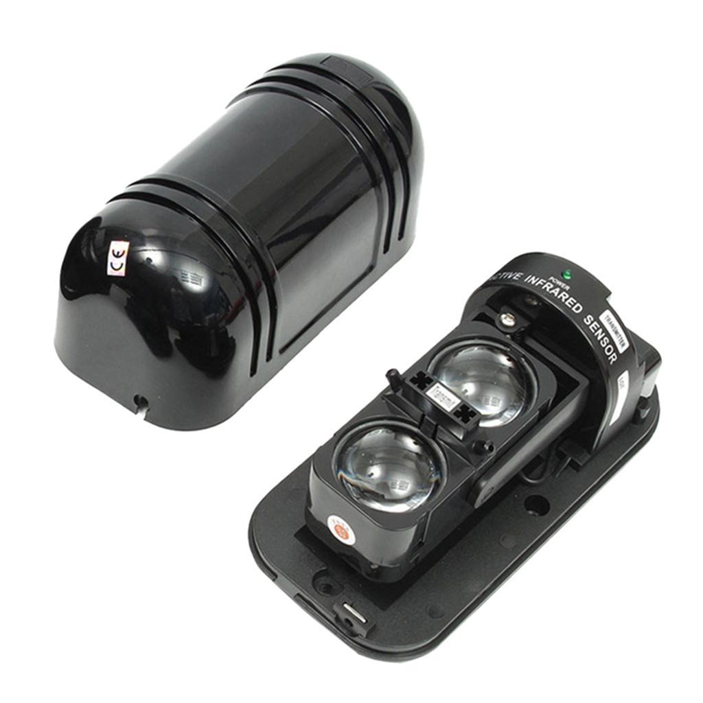 New Dual Alarm Beam Sensor Infrared Detector Sensor Waterproof Alarm Black