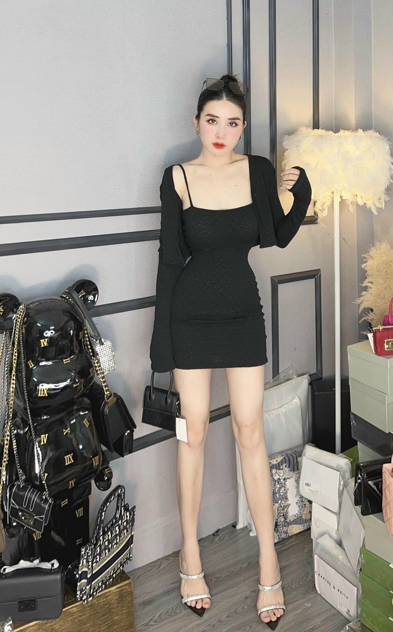 Set Thun Đầm 2 dây kèm khoác
