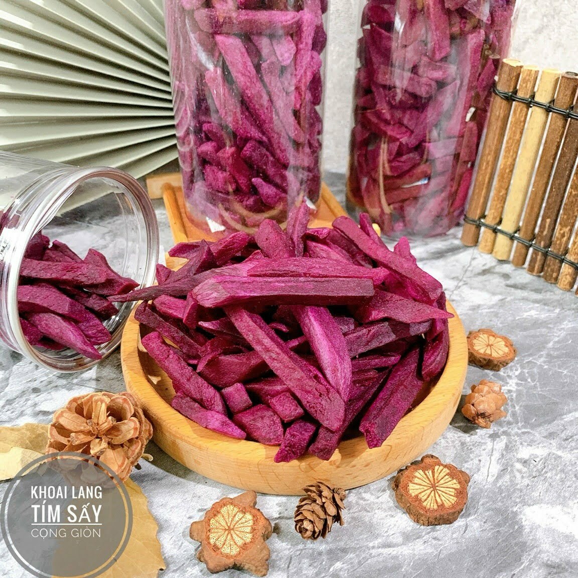 Khoai Lang Tím Que Sấy Giòn Không Đường VietTin Mart 500g