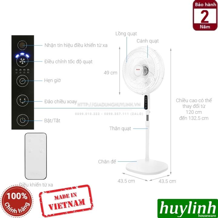 Quạt đứng Turbo Life Tefal VH659690 - 55W - Có Remote - Sản xuất tại Việt Nam - Hàng chính hãng