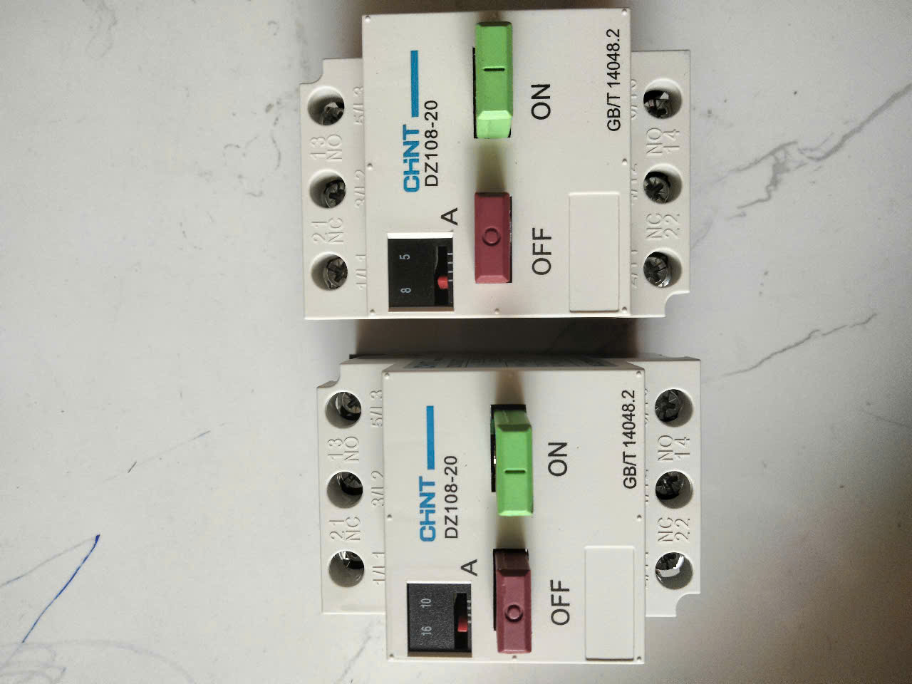 Aptomat CHINT DZ108-20 Bảo vệ chống mất pha bảo vệ quá tải động cơ điện 3 pha 380V dãi dòng 5-8A, 10-16A
