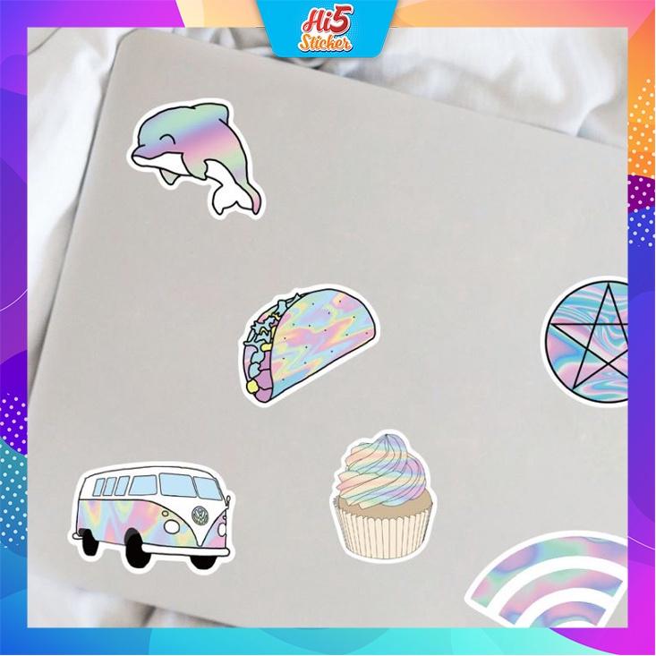 Sticker Hình Dán Trang Trí Sưu Tập Phong Cách Holographic ms#222