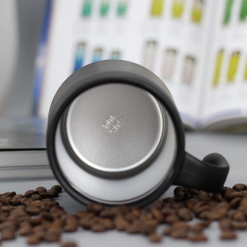 Cốc giữ nhiệt ly đựng cafe, nước uống văn phòng có tay cầm chất liệu inox 304 cao cấp sang trọng