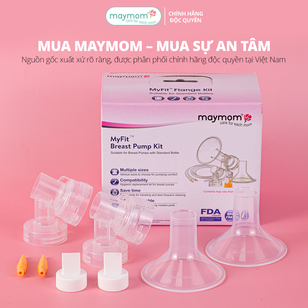 Bộ Phụ Kiện Máy Hút Sữa Unimom Thương Hiệu Maymom, Phễu Hút Sữa Size Từ 10-32mm