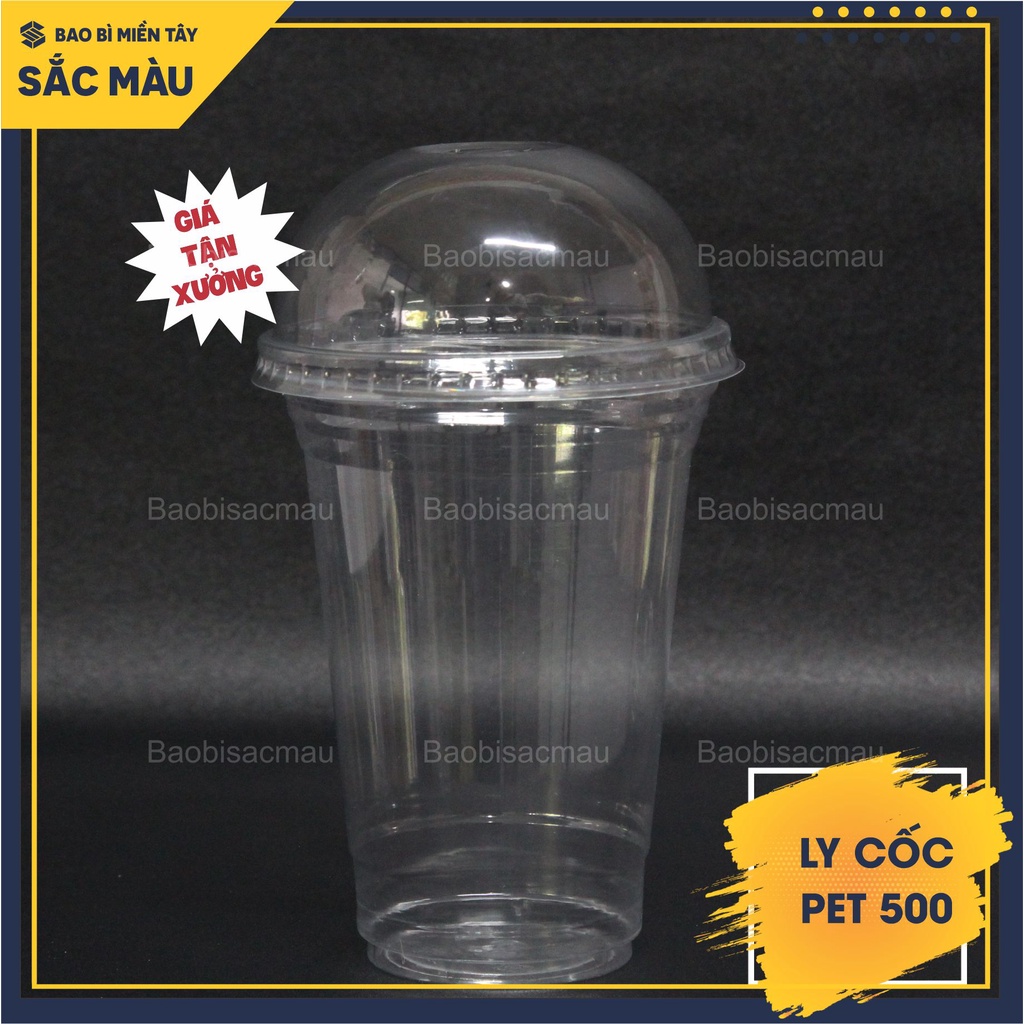 Sỉ 50 cốc nhựa/ ly nhựa PET 650ml kèm nắp