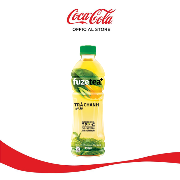 Lốc 6 Chai Trà FUZETEA+ Chanh Sả Chai 450ml/Chai Sale 4.4 Coca-Cola Official Store