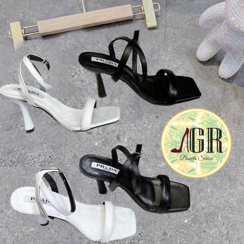 Sandal gót quai bản lót P gót nhọn 8 cm