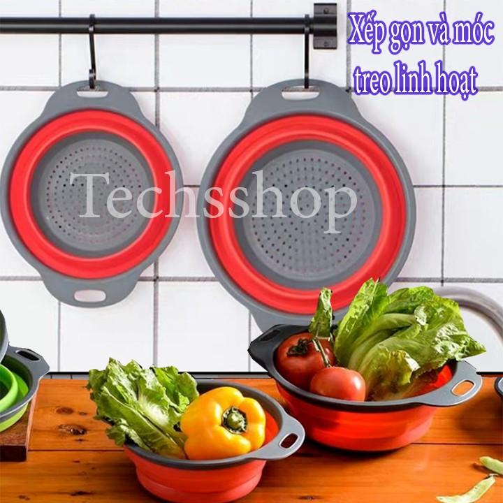 Combo 2 Rổ Xếp Gọn Trong Nhà Bếp - Loại Vuông Và Loại Tròn