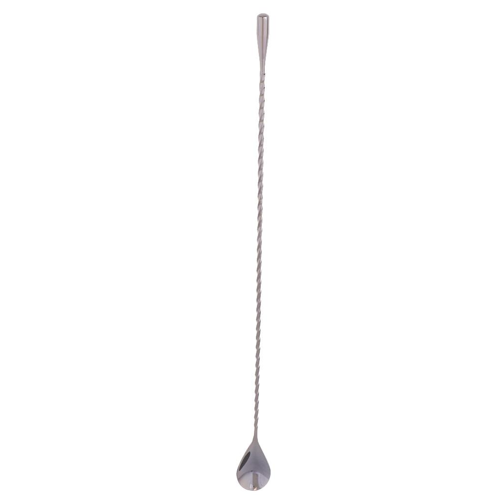 Stainless Steel Mixing Spoon Spiral Pattern Bar Cocktail Shaker Spoon Kitchen Utensils Bar Tools