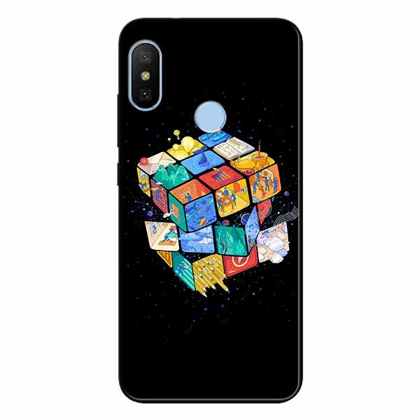 Ốp lưng in cho Xiaomi Redmi Note 6 Pro Rubik Vũ Trụ