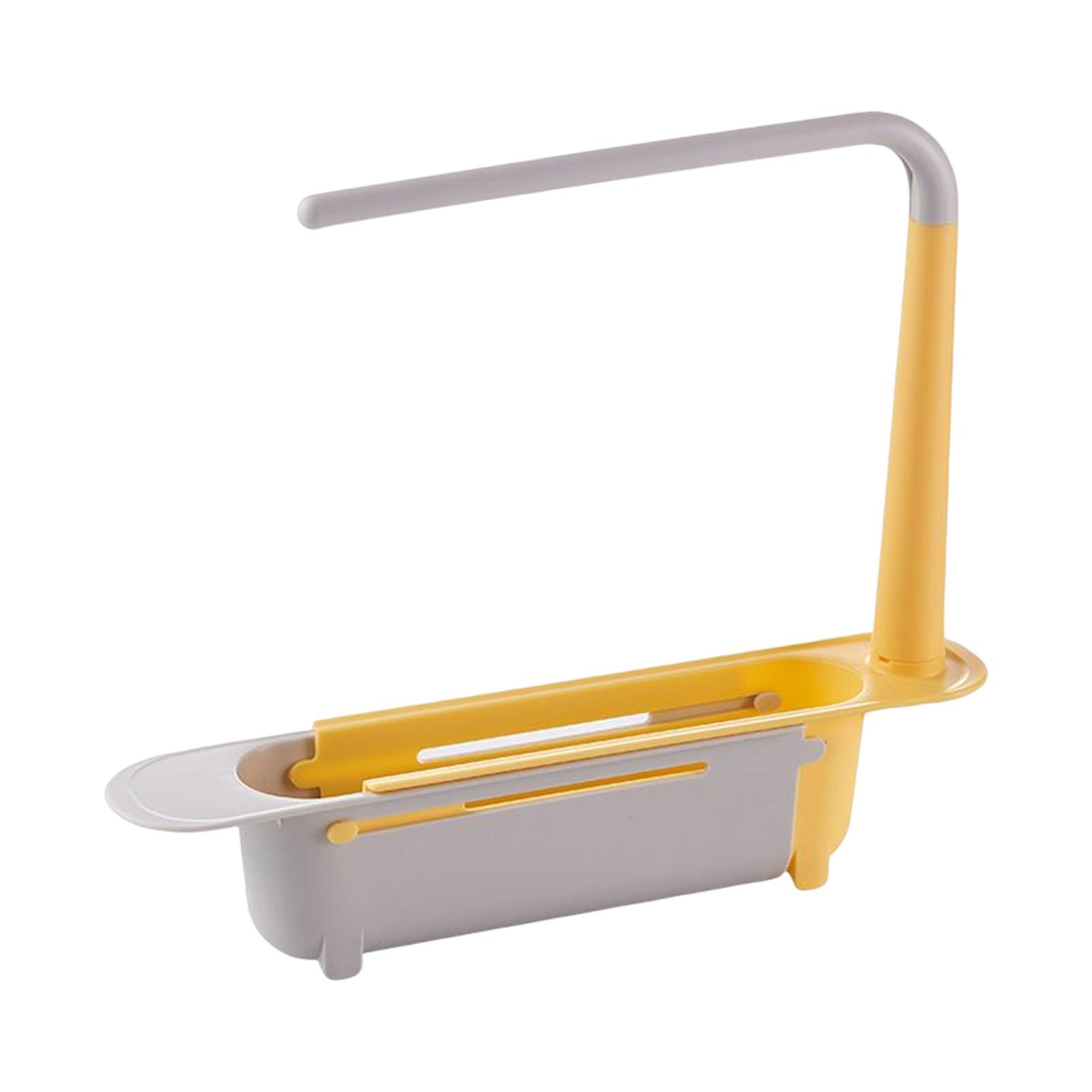 Telescoping Sink Caddy with Dishcloth Hanger Telescopic Sink Tidy Holder for Home Bathroom
