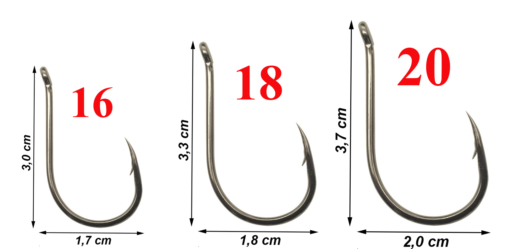 100 Lưỡi Câu Thép Siêu Khủng - Mã:16-18-20