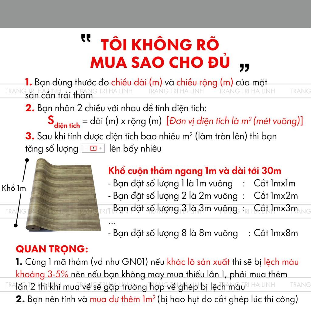 Thảm nhựa trải sàn PVC dán sàn giả gỗ bề mặt nhám khổ 1m nhiều màu đẹp trải phòng ngủ, phòng khách, kho hàng