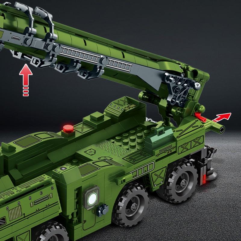 Đồ chơi Lắp ráp Xe tên lưa Scud, Sembo Block 207203 Battle Truck, Xếp hình thông minh