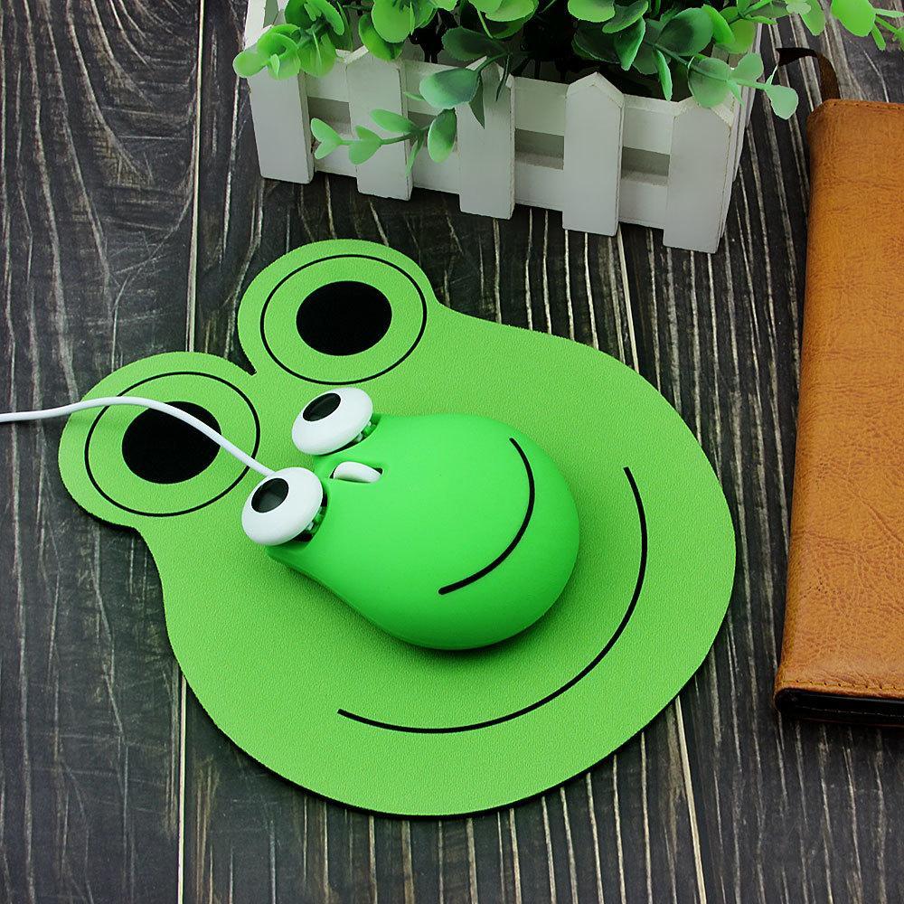 Chuột Máy Tính Có Dây 1600 Dpi 3d Hình Chú Ếch Dễ Thương