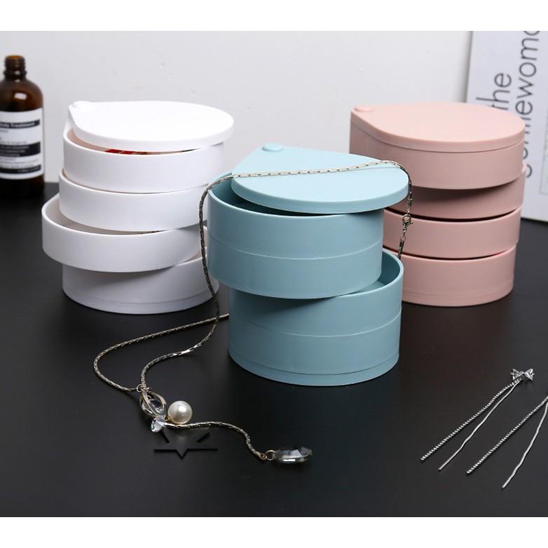 ️Hộp Đựng Trang Sức Nhiều Ngăn Mini 2 Tầng 3 Tầng 4 Tầng Nhựa ABS an toàn giá rẻ để bàn tiện lợi