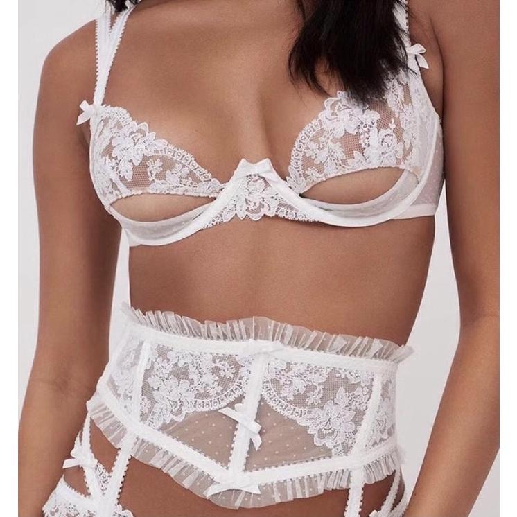 Đồ Lót Ren Nữ Kèm Đai Eo Bản To - Áo Có Gọng , Không Mút ,  Cut-out Gợi Cảm - Sexy Lingerie